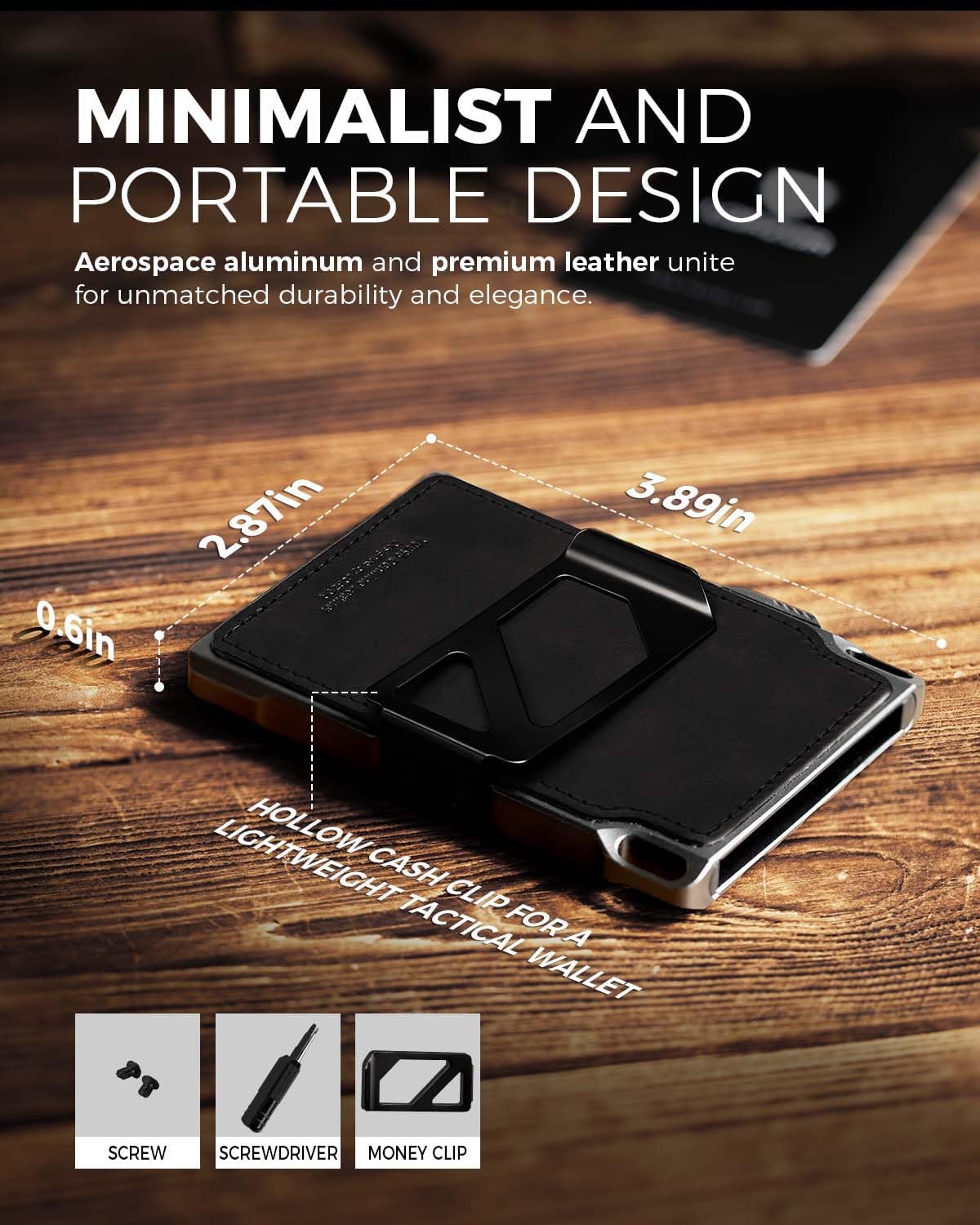 LORZOR - Cartera delgada para hombre, cartera táctica minimalista d...
