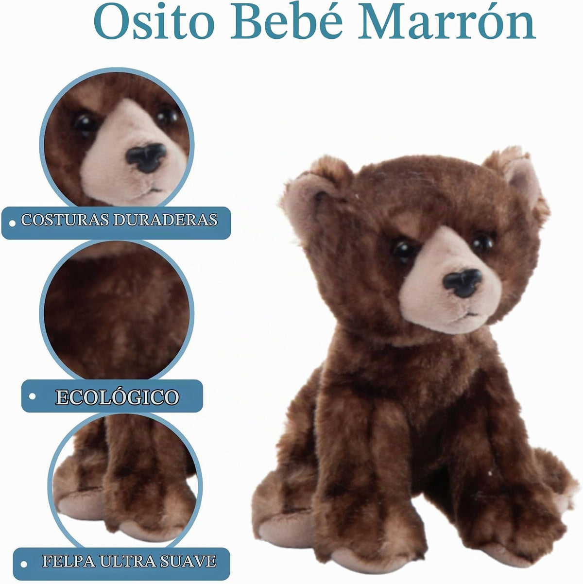 The Petting Zoo Peluche de oso marrón, Babiez, regalos para niños,...