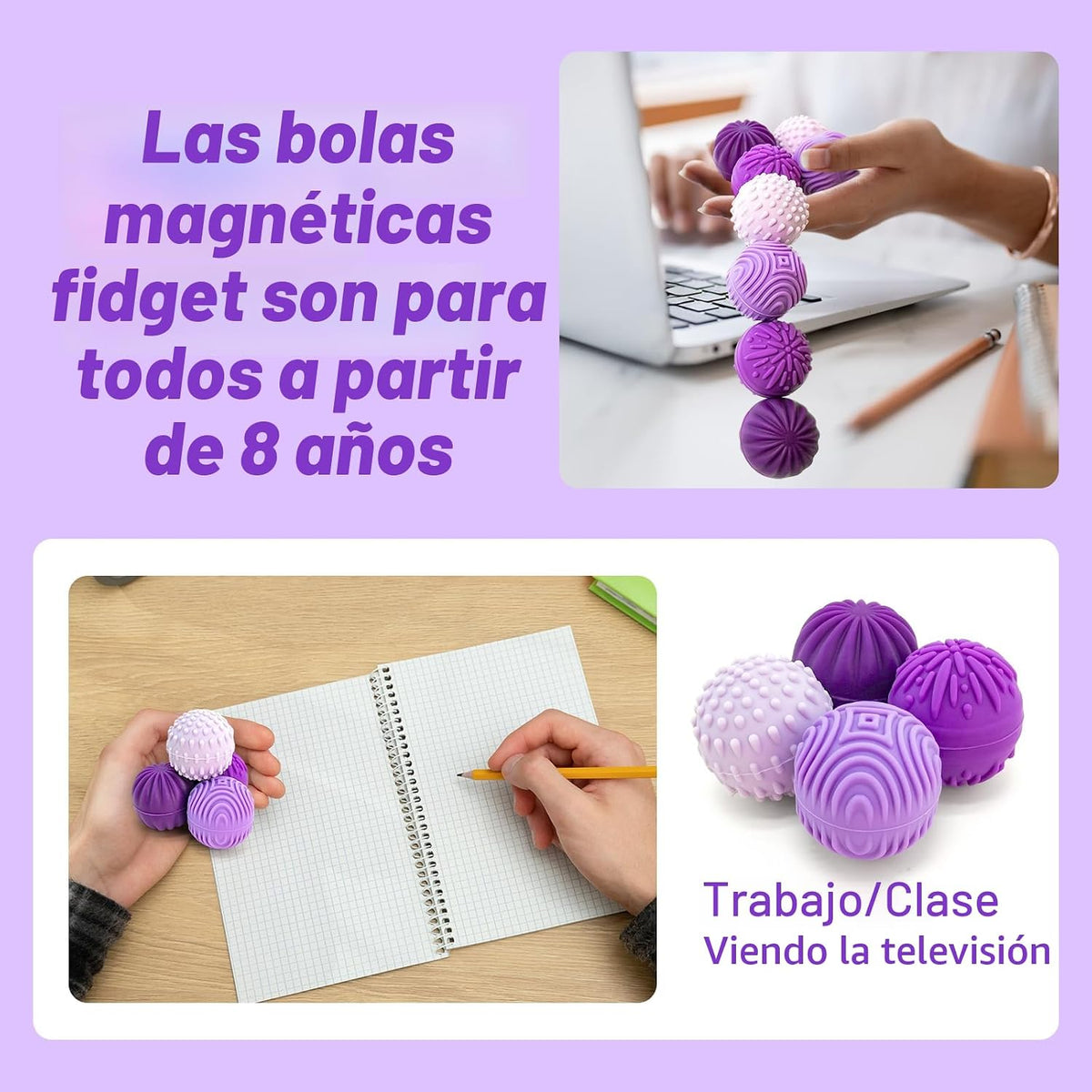 Fidget Toys - Pelotas magnéticas para el estrés para adultos y adol...