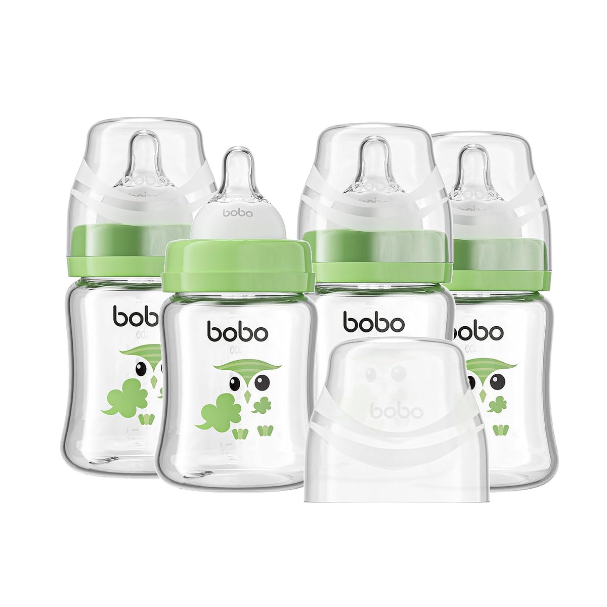 YOHKOH Biberones de Vidrio para Bebé con Tetina de Flujo Lento, Bib...