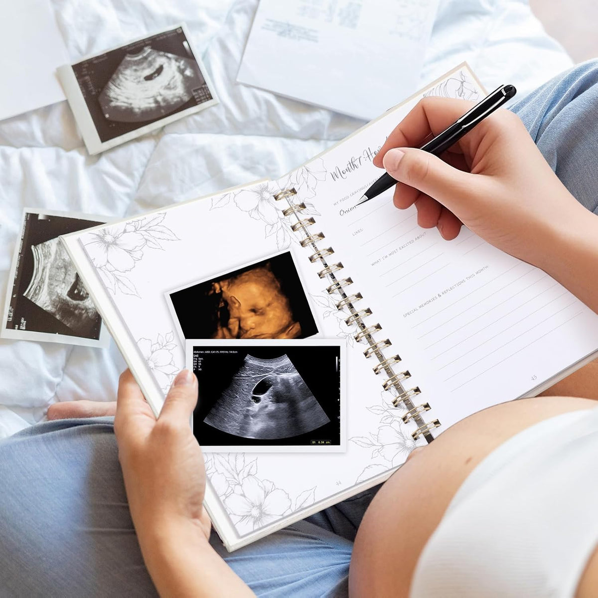 Diario de embarazo para madres primerizas, libro de recuerdos de em...