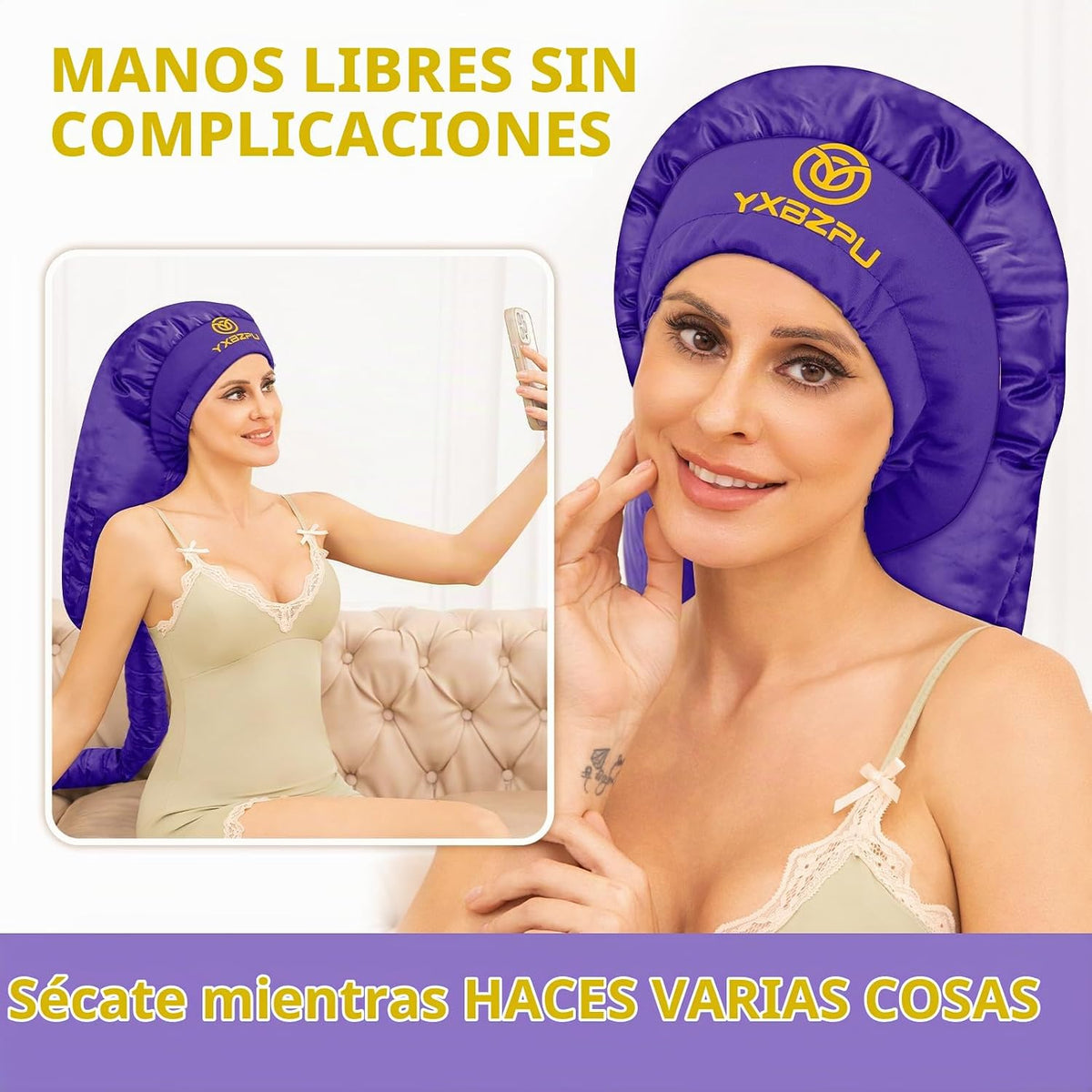 Secador de pelo con capucha, accesorio para secadora de pelo, tapa...