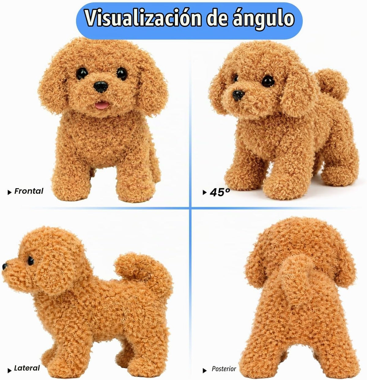 Hopearl Walking Teddy Dog - Juguete electrónico interactivo de pelu...