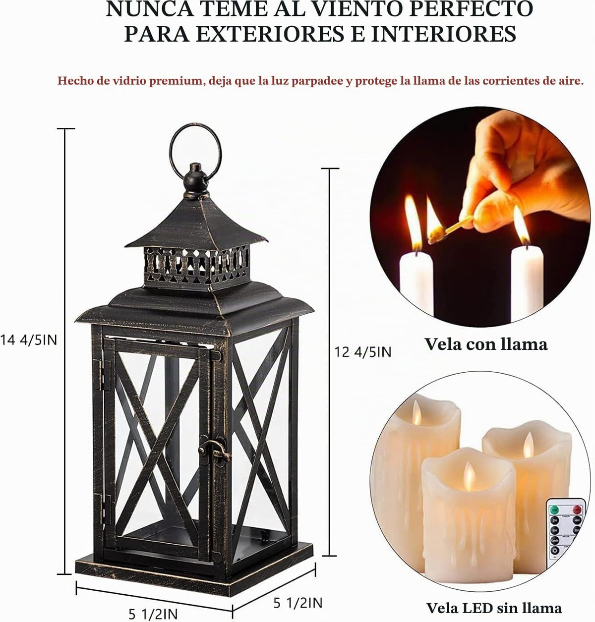 DECORKEY Faroles decorativos para interiores y exteriores, paquete...