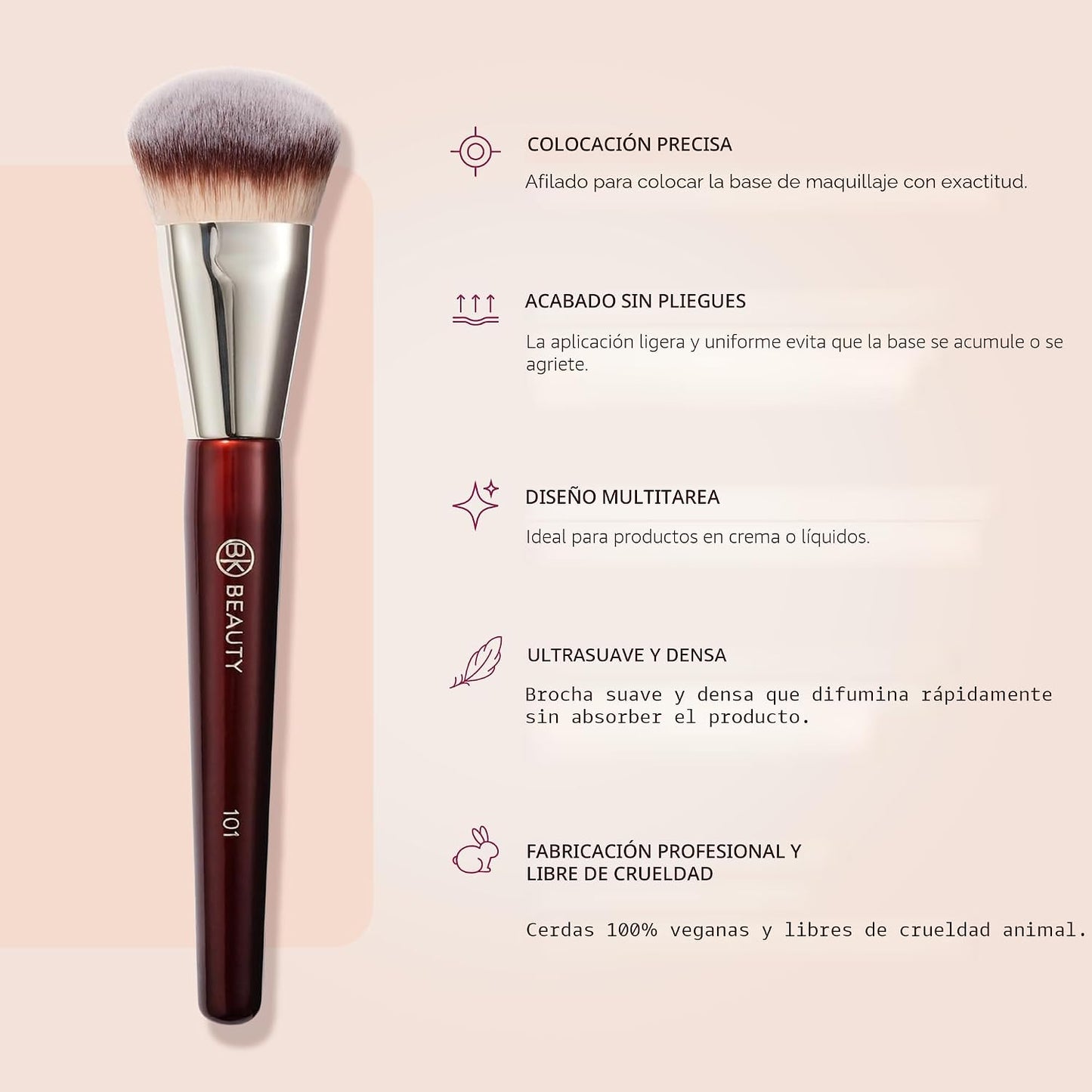 CEPILLOS BK BEAUTY - 101 CEPILLO DE BASE CONTORNEADO - Cepillo de B...