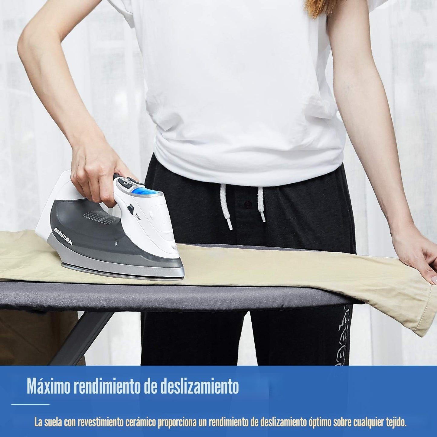 BEAUTURAL Plancha de vapor de 1800 vatios con pantalla LCD digital,...