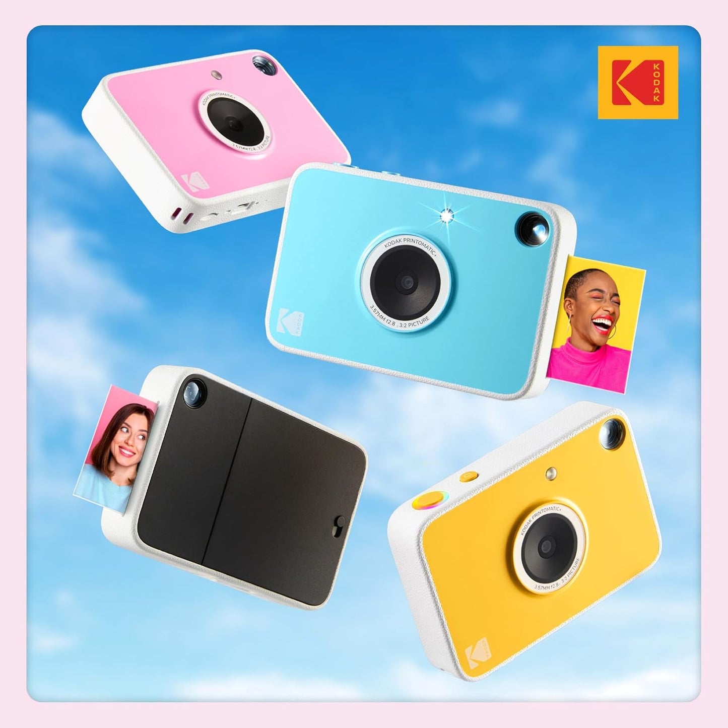 KODAK Printomatic+ Cámara digital de impresión instantánea (rosa) d...