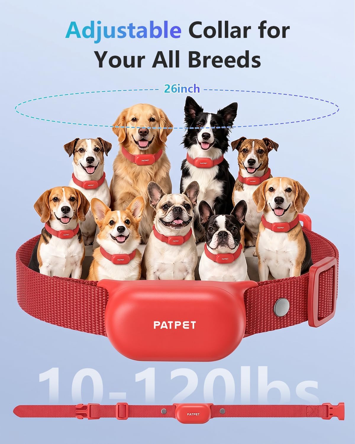 PATPET Collar de choque para perros, collar de entrenamiento de per...