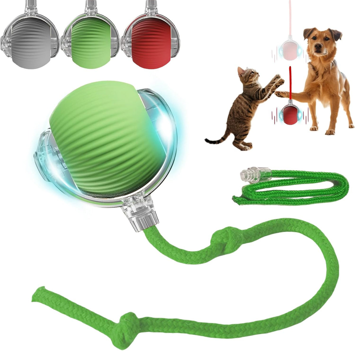 Pelota de juguete interactiva para perros y gatos, movimiento autom...