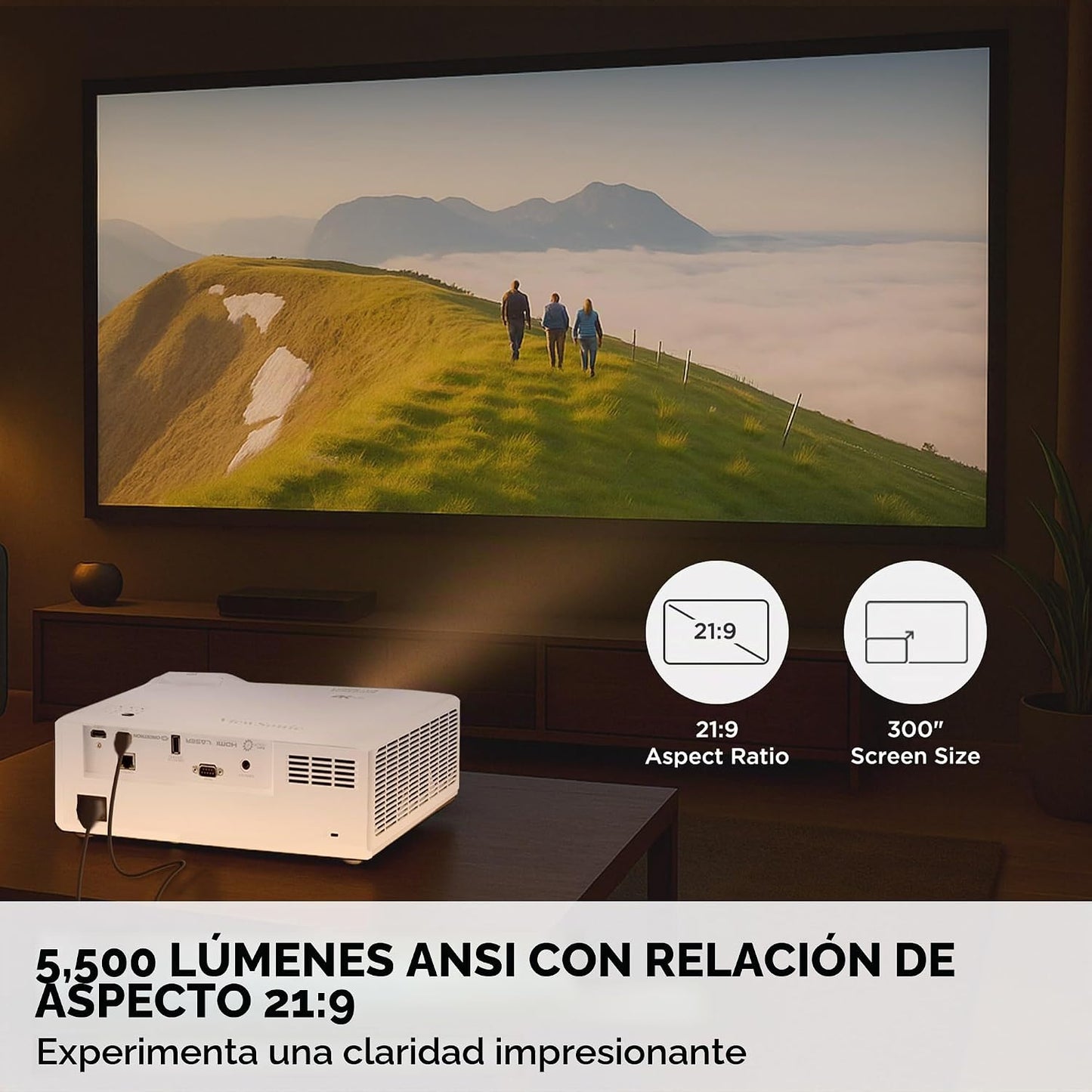 ViewSonic LS901-4K UHD Proyector Láser 4K con 5500 lúmenes, zoom óp...
