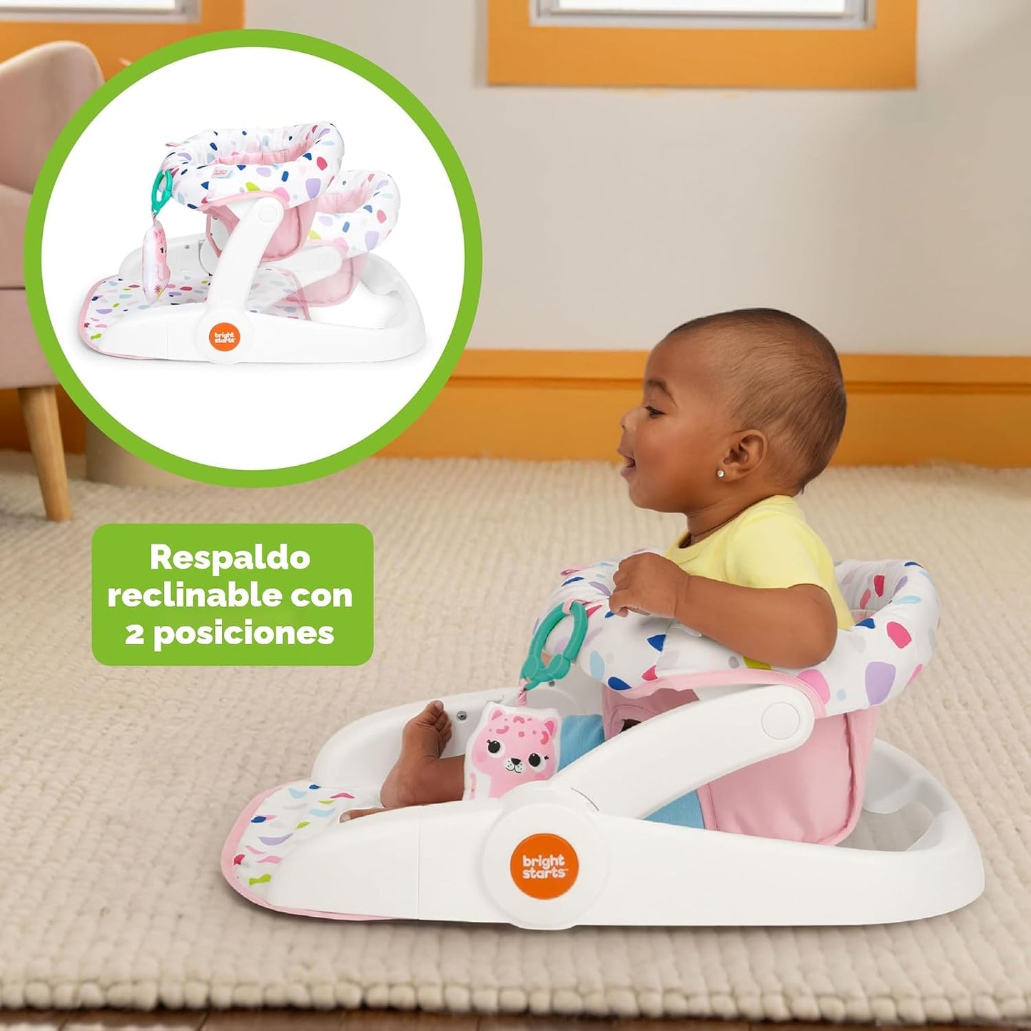 Bright Starts Learn-to-Sit - Asiento de piso para bebé de 2 posicio...