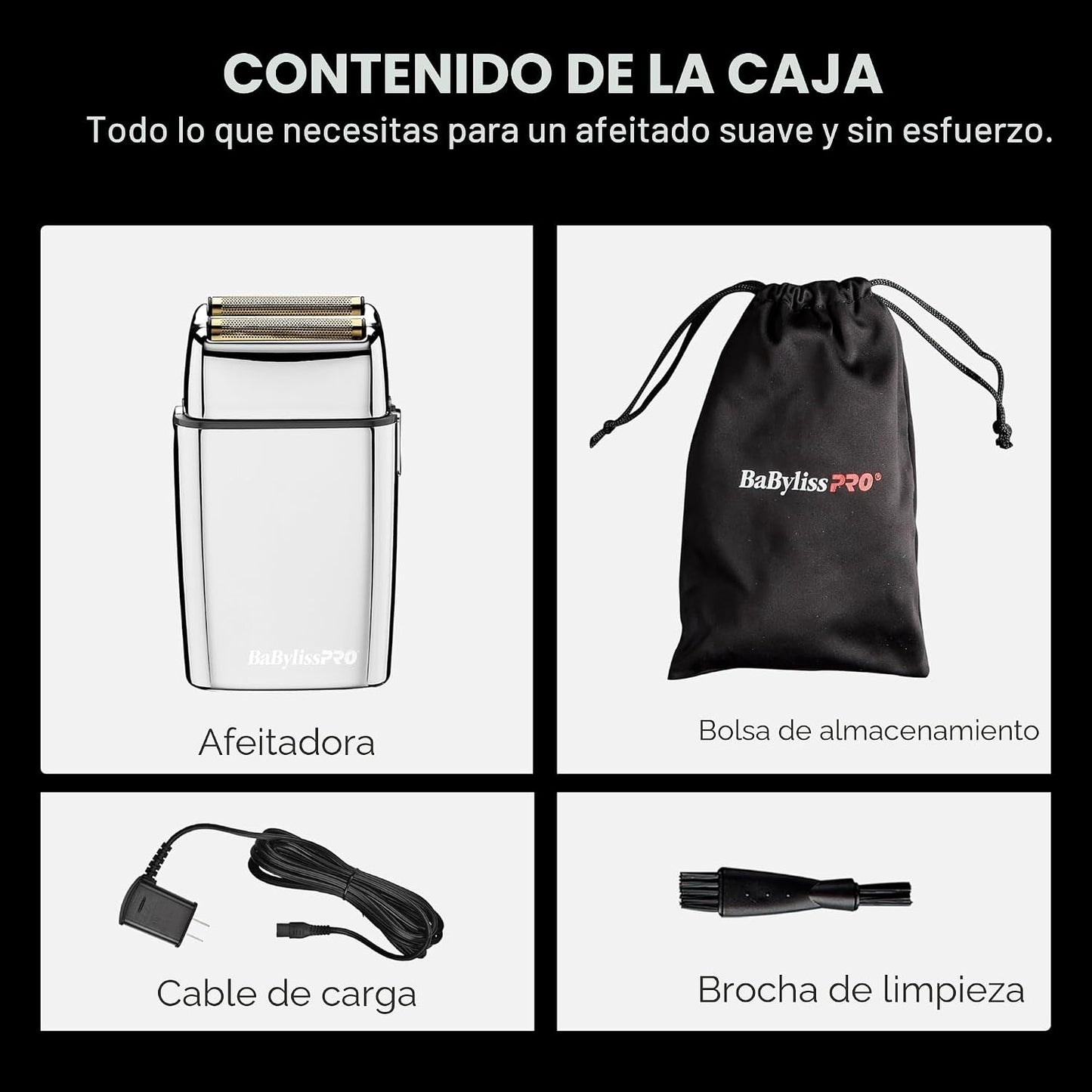 BaBylissPRO METALFX Afeitadora de doble lámina, afeitadora eléctric...