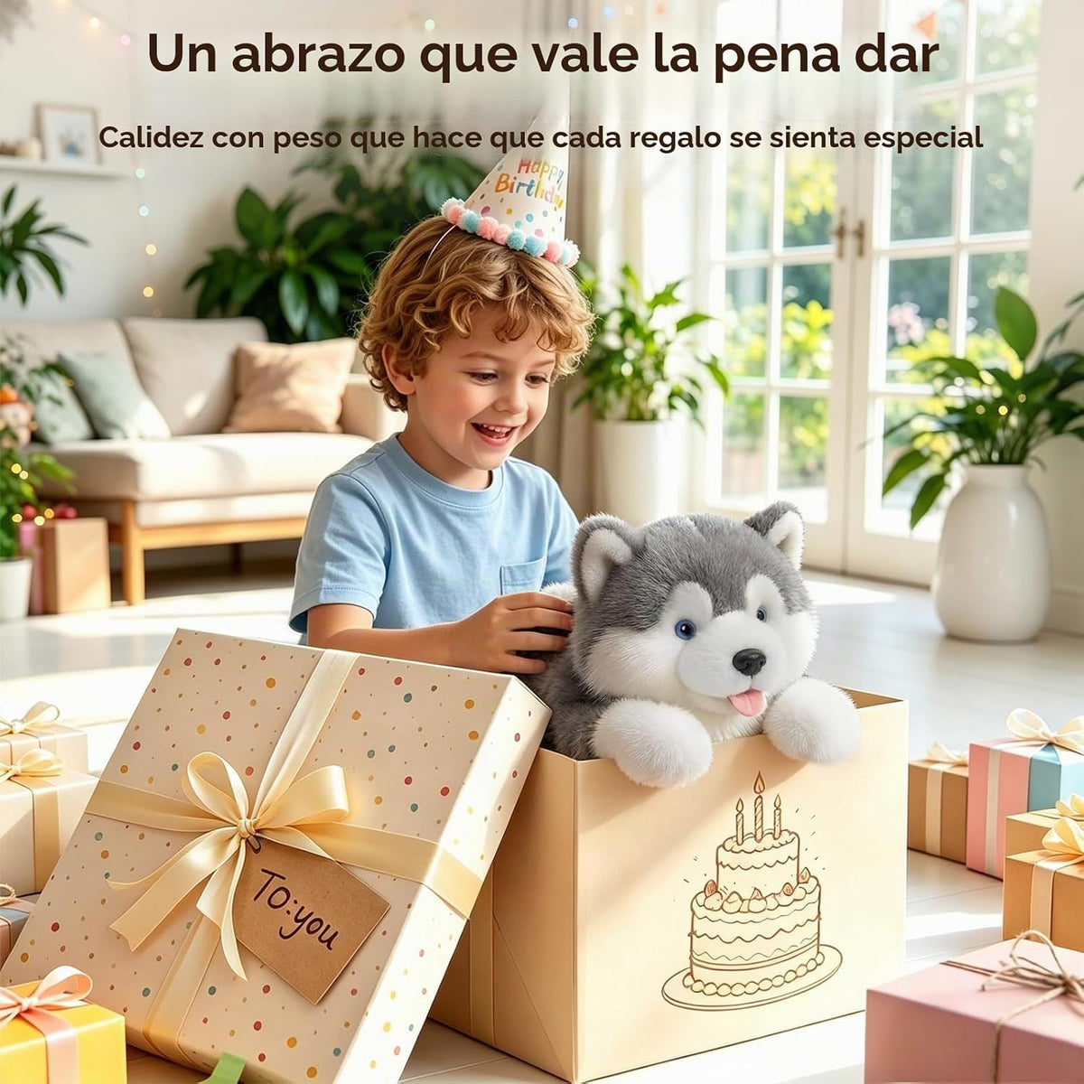 Mewaii Animales de peluche con peso con almohadilla térmica para mi...