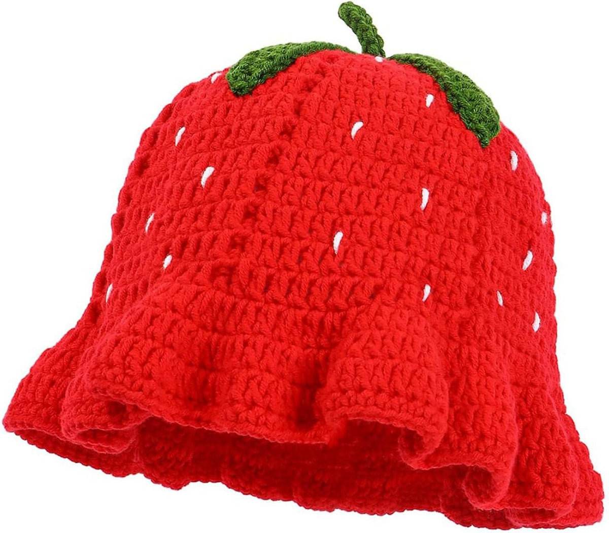 Hshsclth Sombrero de pescador de ganchillo de fresa para mujer, som...