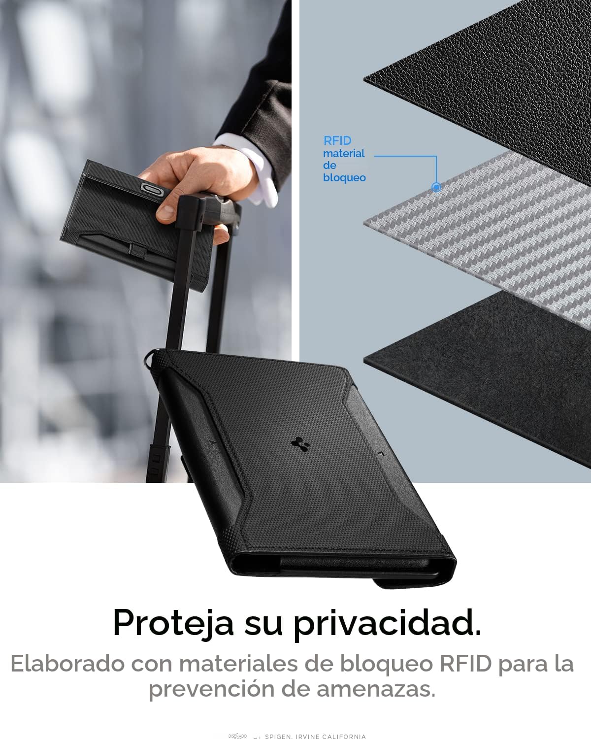 Spigen Life para pasaporte Funda para tarjeta con tecnología de blo...