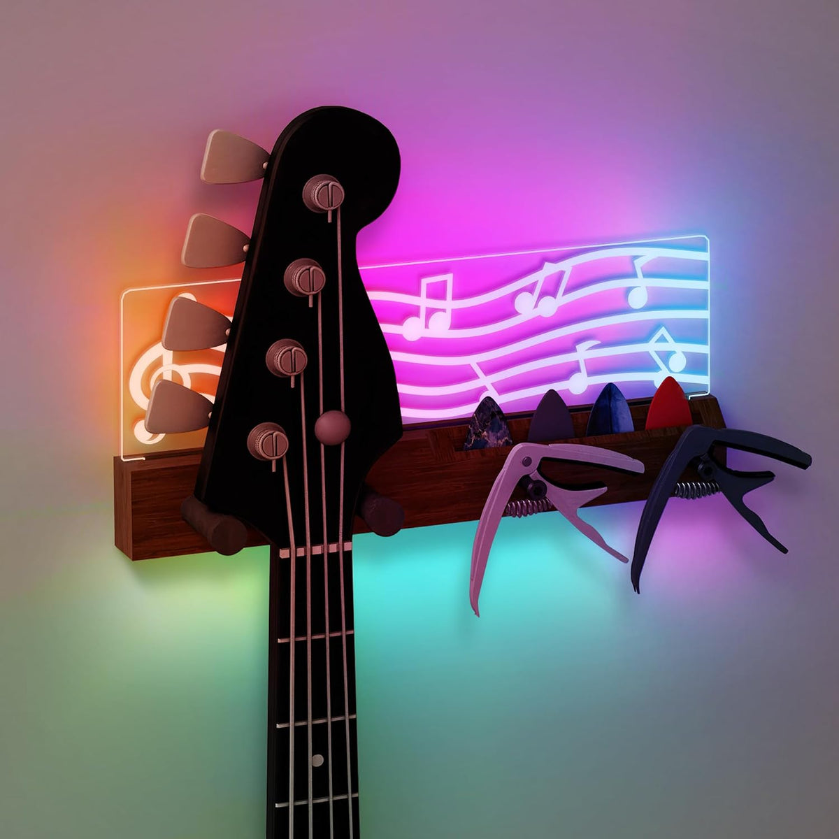 CoolGift Mart Accesorios de guitarra, soporte de pared para guitarr...