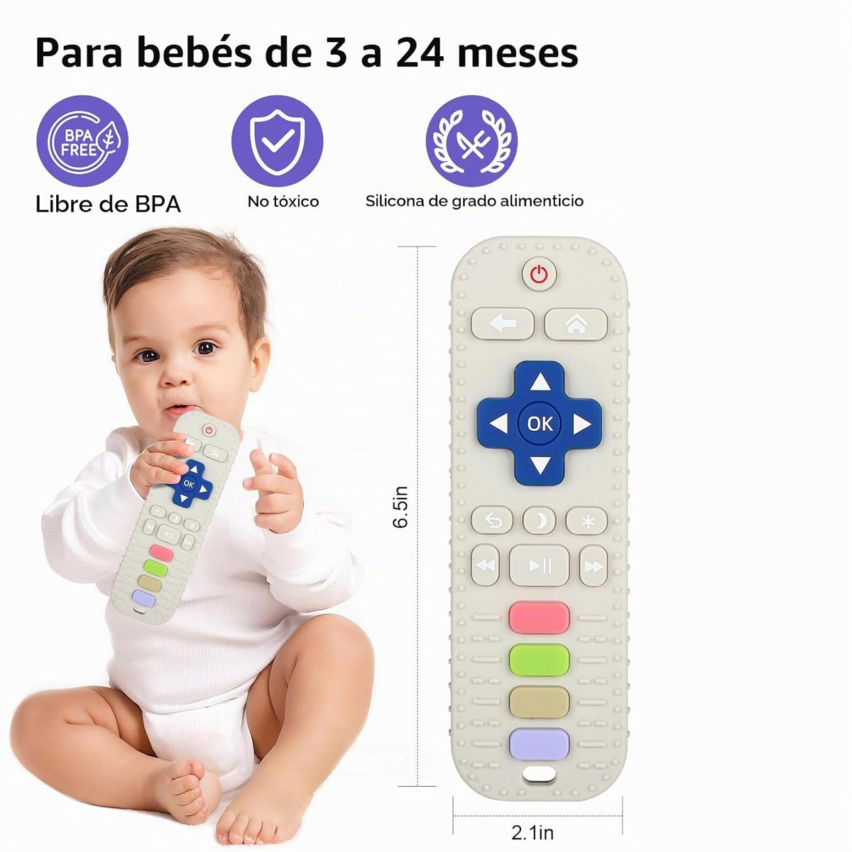 Chuya Juguete de silicona para bebés, juguete para masticar forma d...
