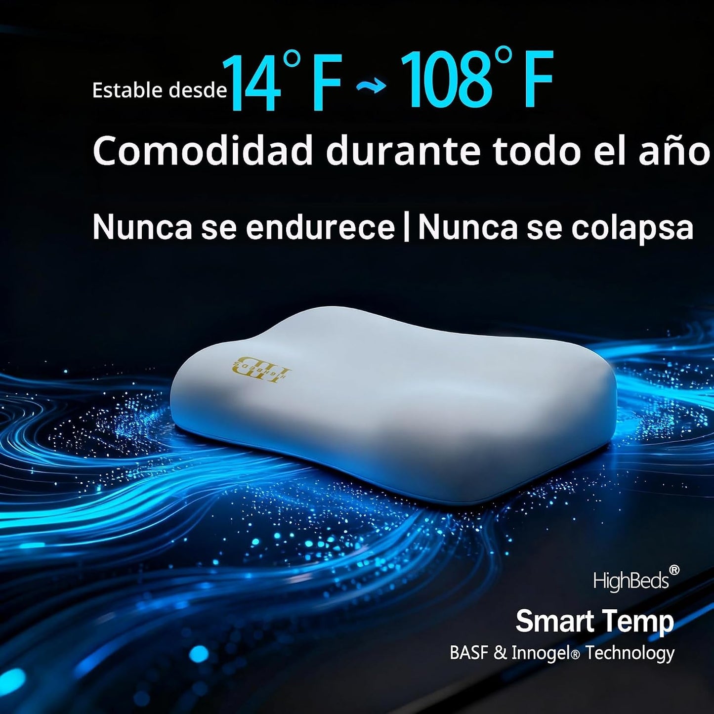 HighBeds Almohada cervical para aliviar el dolor de cuello, almohad...