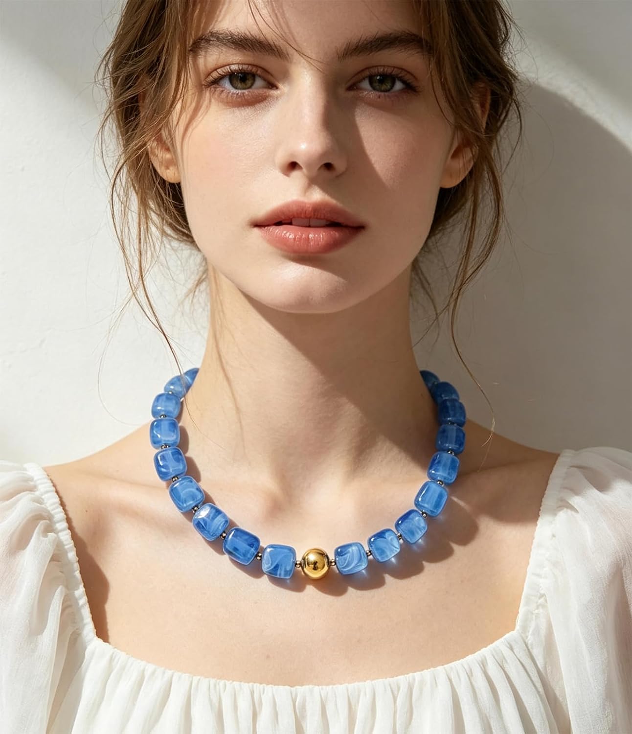 Noihlja Collar de cuentas gruesas para mujer, colorido, bohemio, gr...