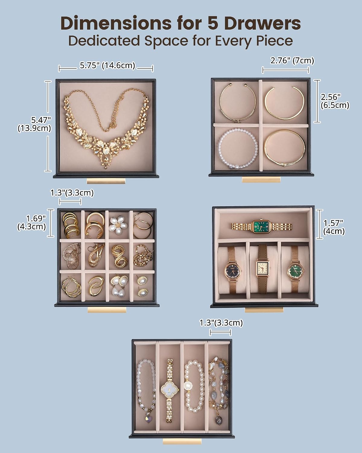Lolalet Joyero organizador grande para mujer, organizador de joyas...