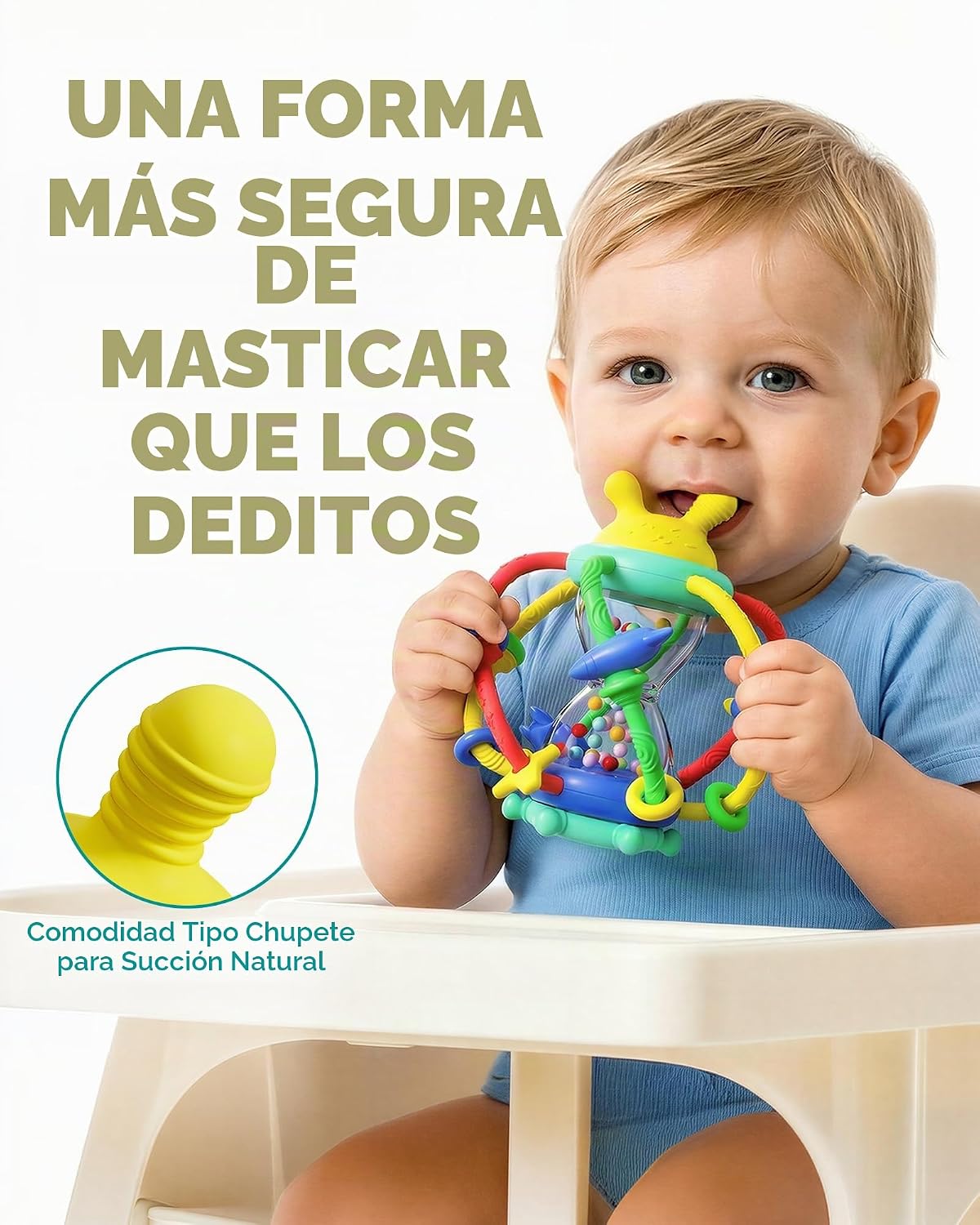 Infinno Bunny Hourglass Juguete para dentición y sonajero para bebé...