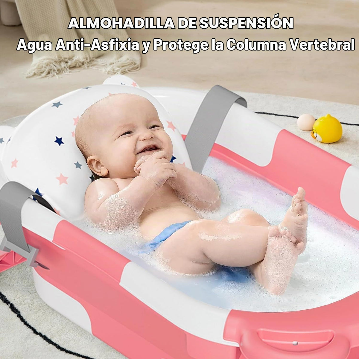 MoreFeel Bañera plegable para bebé recién nacido con termómetro y 1...
