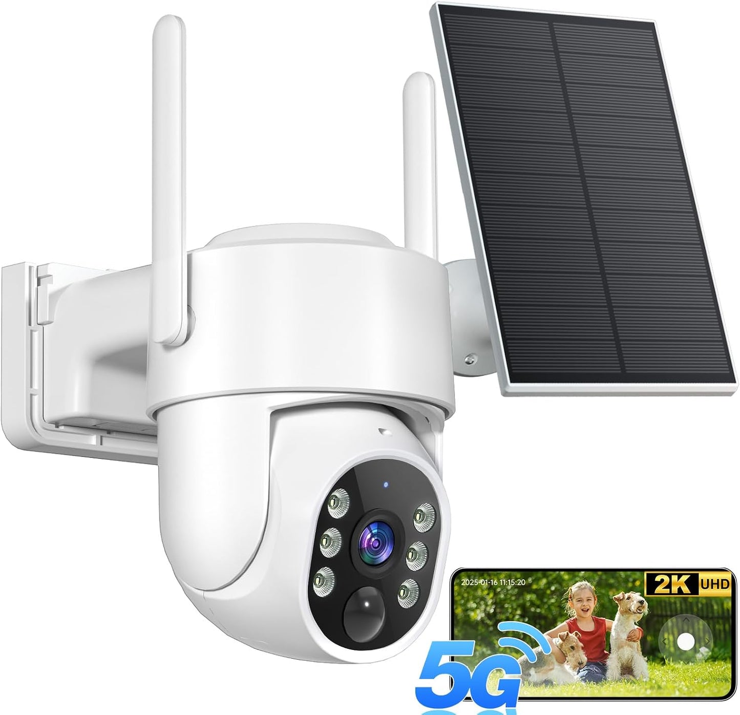 Gianteye Cámaras de seguridad 2K inalámbricas para exteriores, cáma...