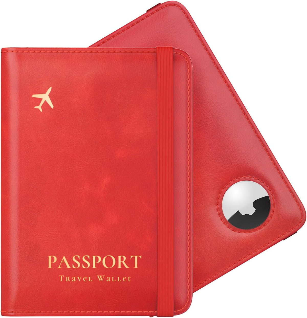 Stouchi AirTag - Cartera de viaje delgada RFID | Cuero PU ultradelg...