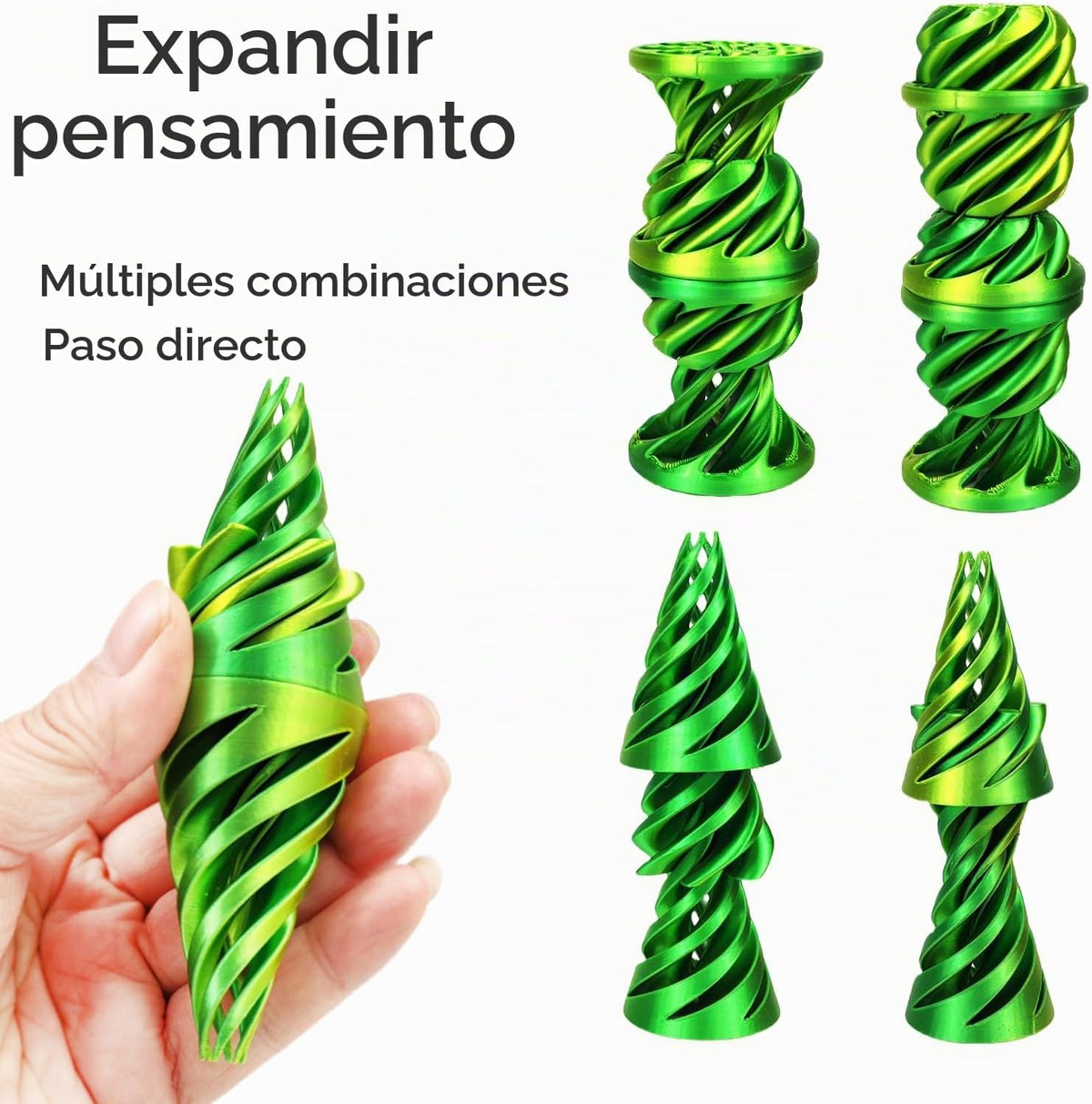 3 piezas 3D impreso pirámide imposible passthrough escultura, cono...