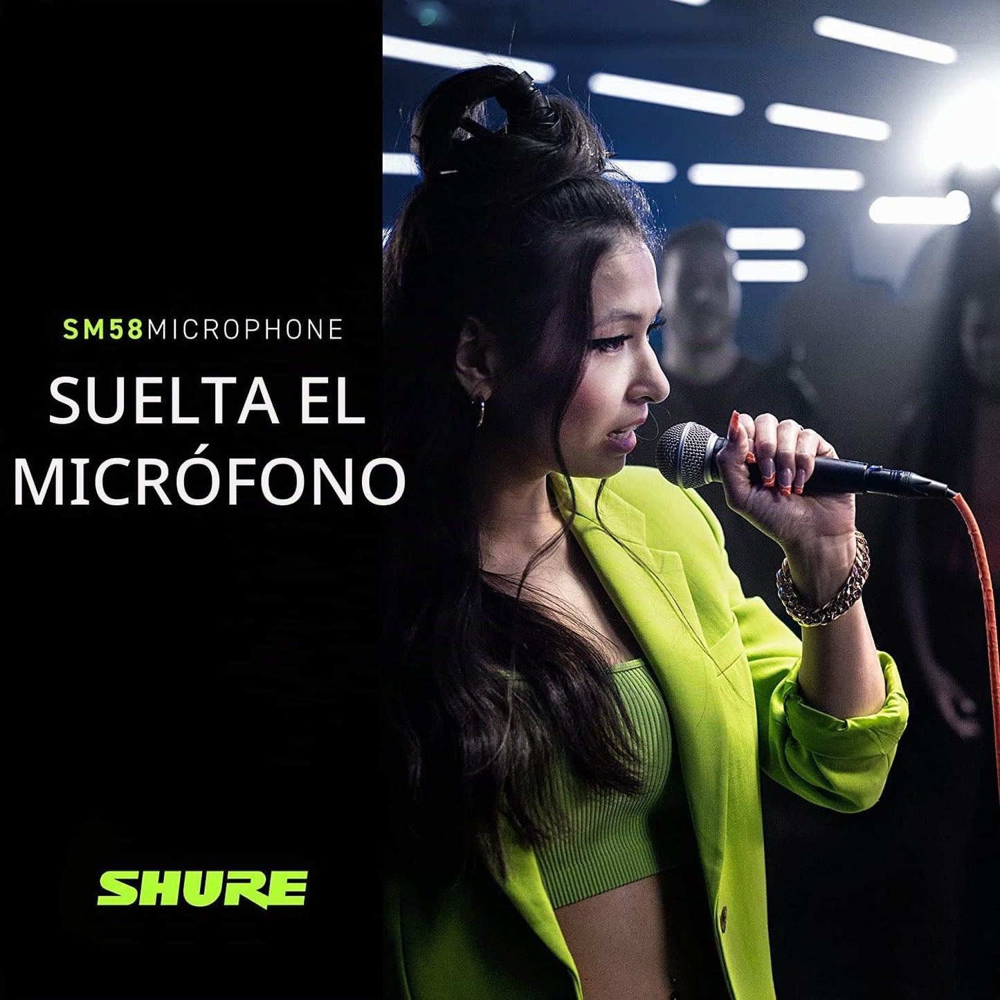 Micrófono SHURE, Negro | Micrófono vocal dinámico cardioide para es...