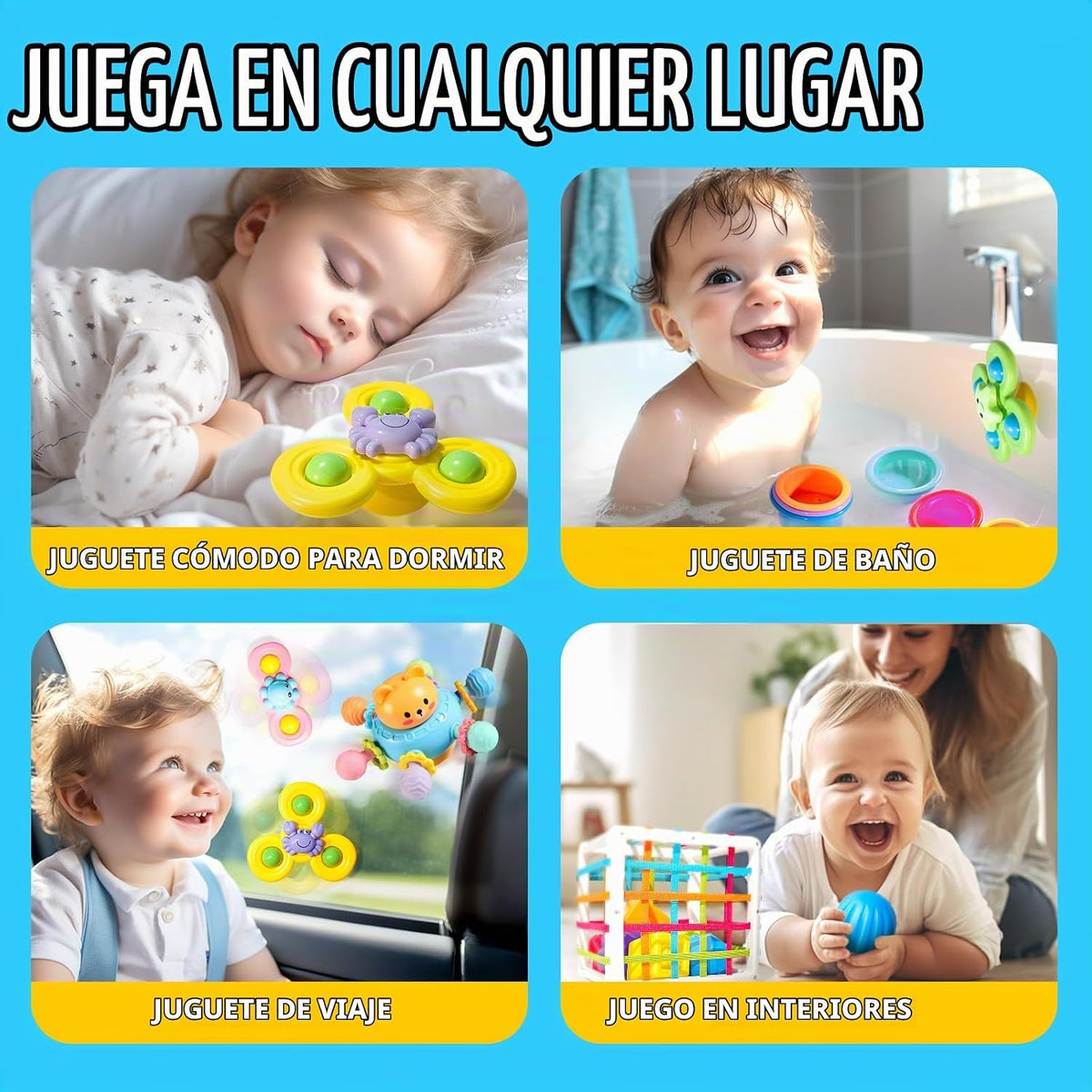 Juguetes Montessori para bebés de 0-3-6-12 meses, juguetes 6 en 1 p...