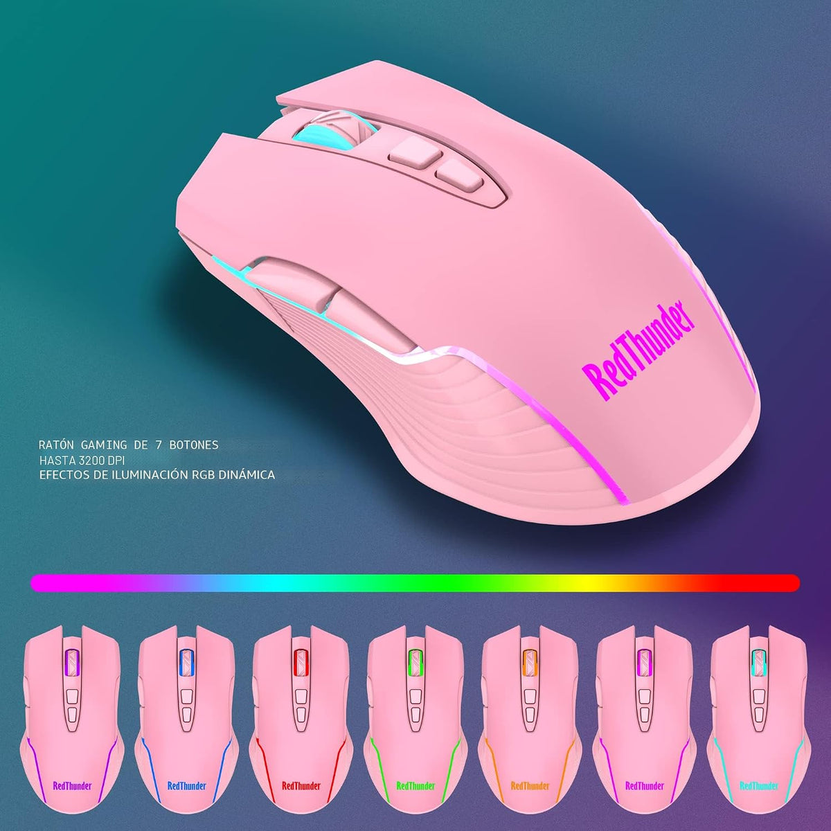 RedThunder K10 - Combo de teclado y ratón inalámbricos para juegos,...