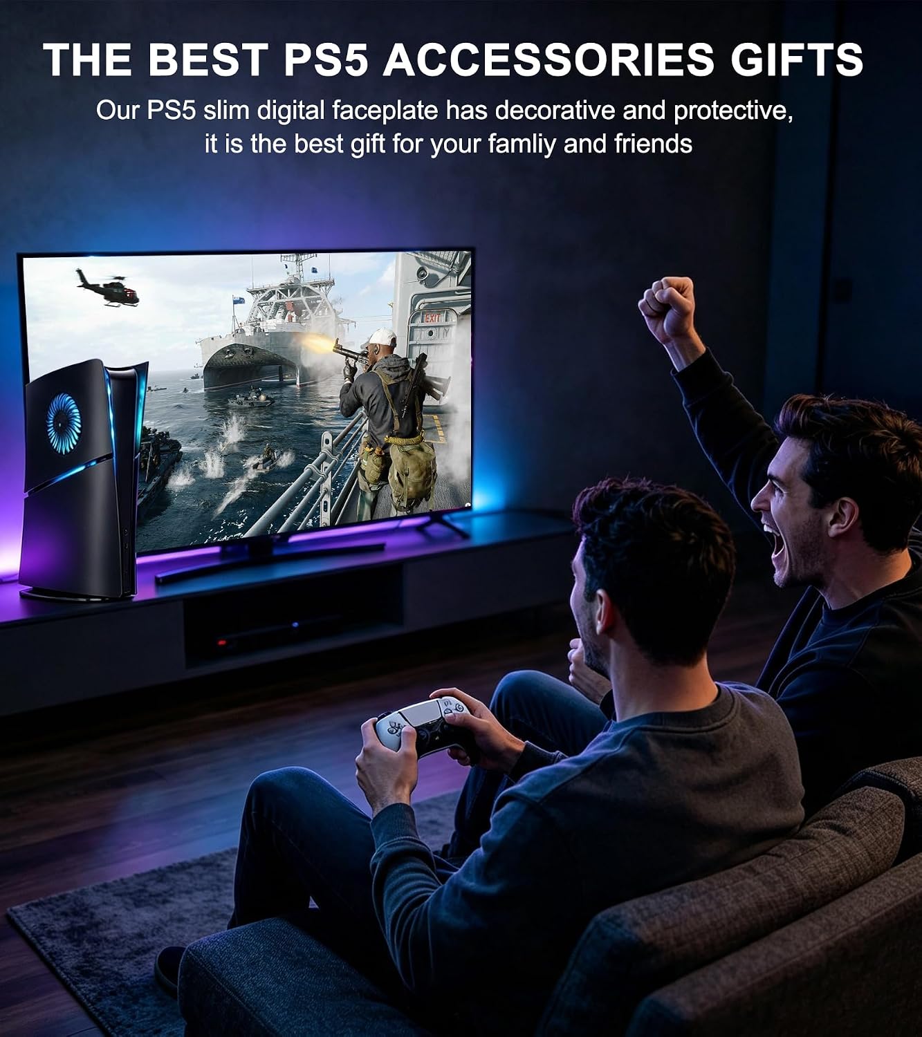 arVin Placa frontal para PS5 Slim Digital Edition con accesorios de...