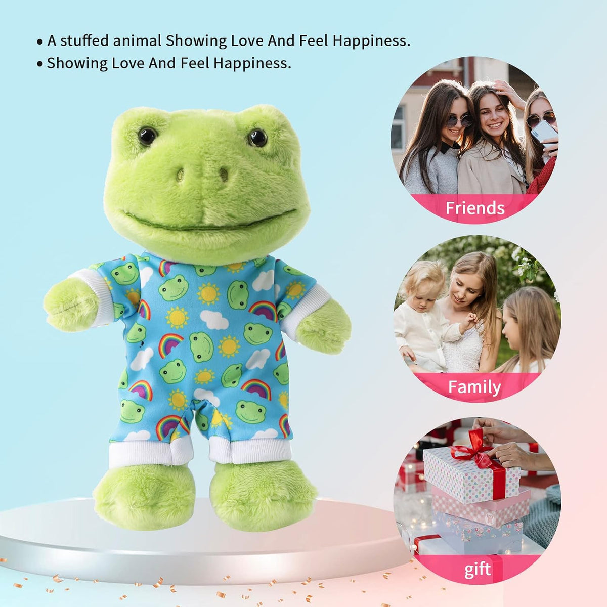 Furvana - Peluche de rana verde de 9 pulgadas, rana suave | Suave m...