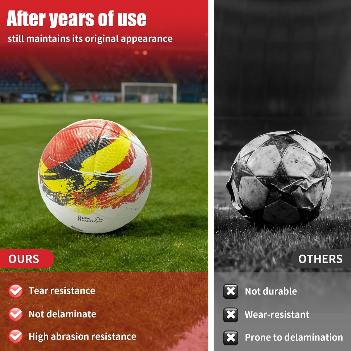 SANNLEIKA Storm Series - Pelota de fútbol profesional para principi...