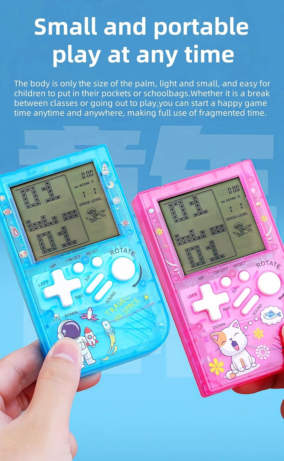 LZYCH Consola de juegos de ladrillo para niños, cuerpo transparente...