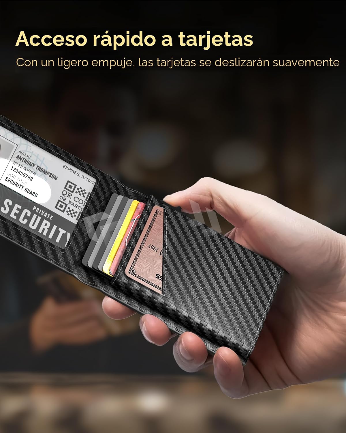 QLD Cartera Minimalista para Hombres - Portador de Tarjetas de Créd...