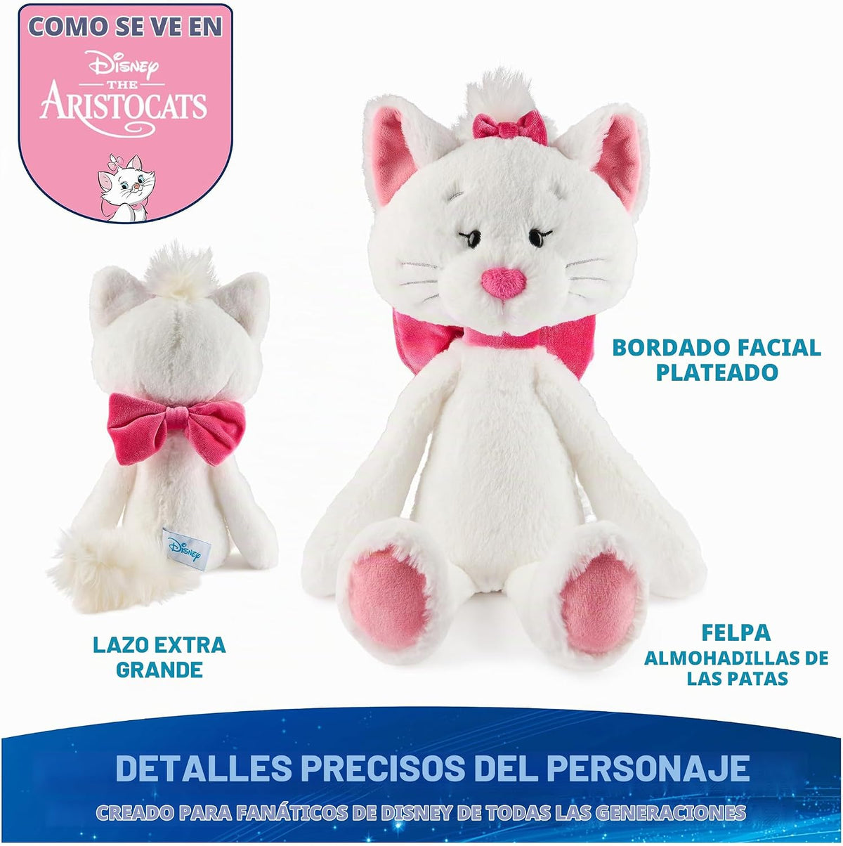GUND Disney Oficial Peluche Marie, Muñeco de Peluche de Gato de Los...