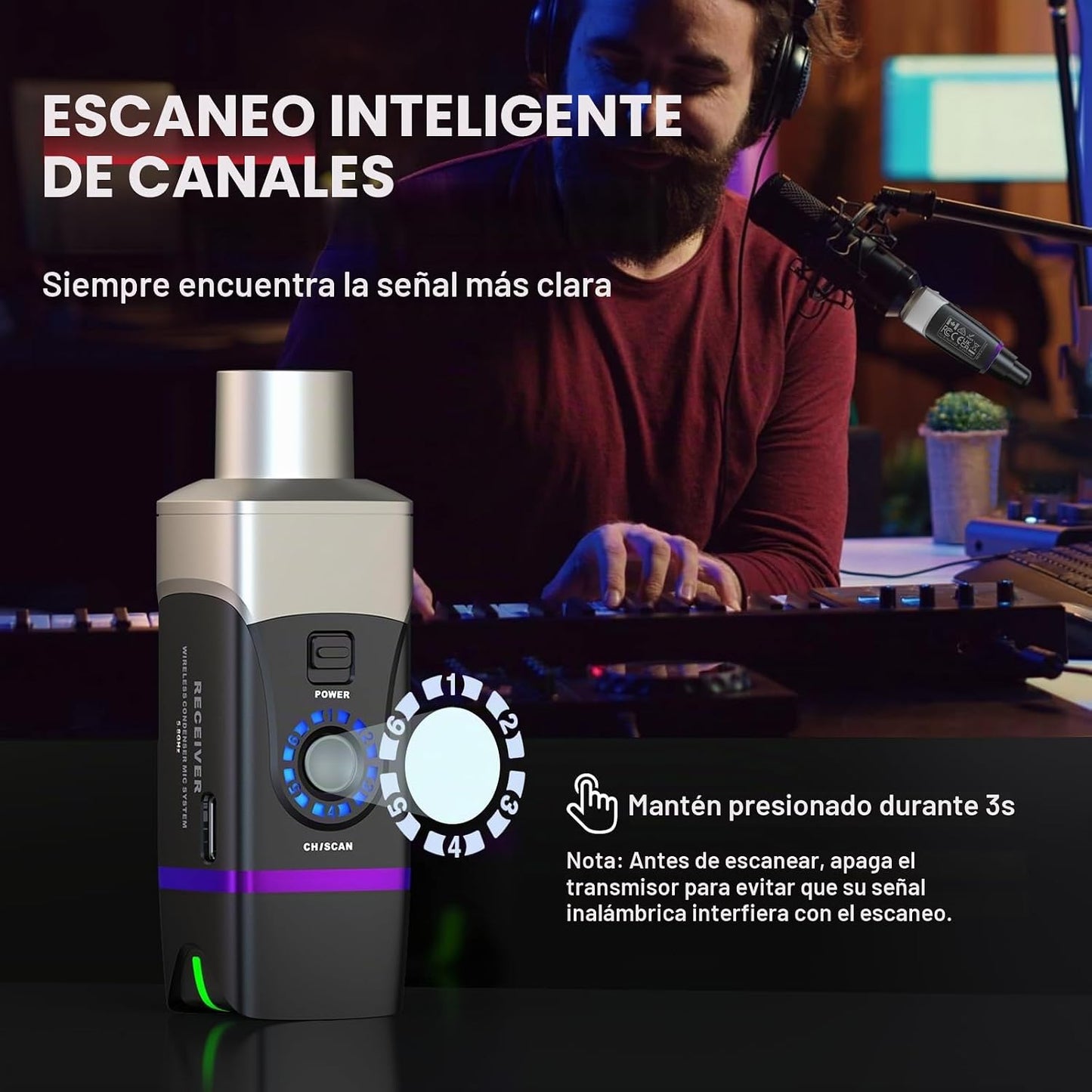 Xvive U35C XLR Sistema inalámbrico enchufable para micrófono de con...