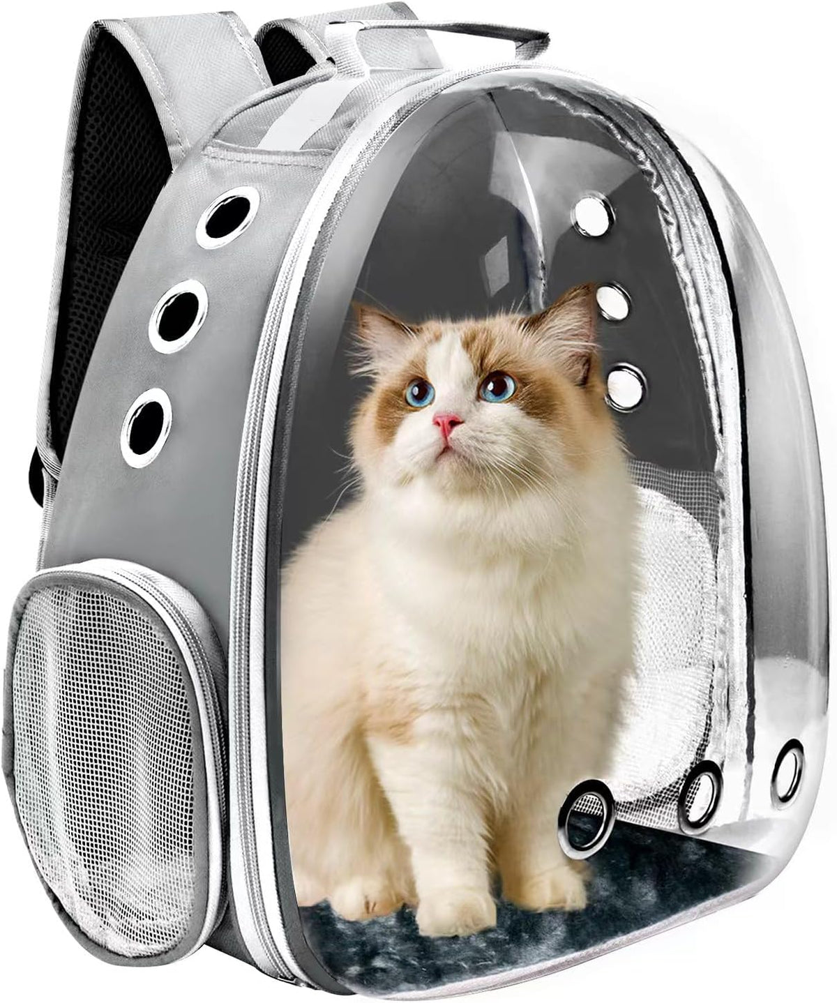 Mochila transportadora para gatos, transportador de mascotas con di...