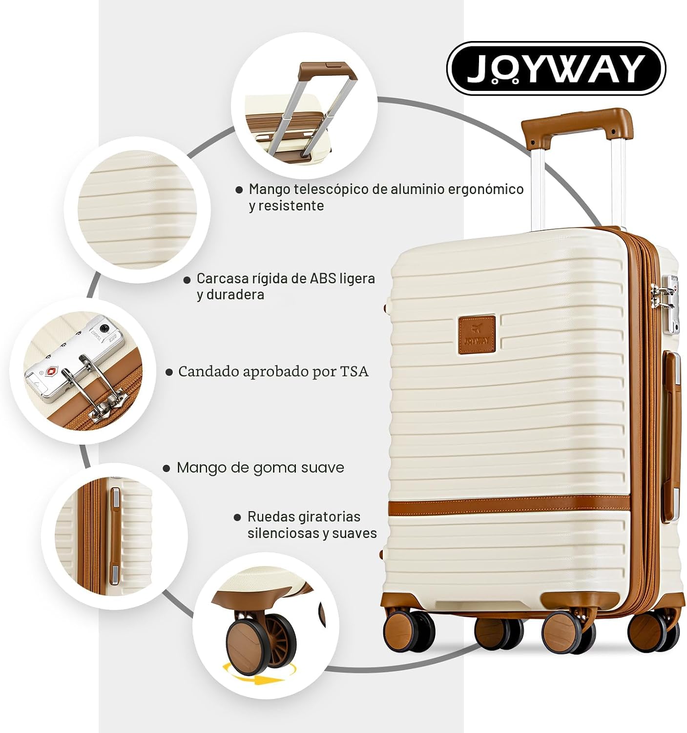 Joyway Juego de maletas de 3 piezas con ruedas giratorias, maletas...