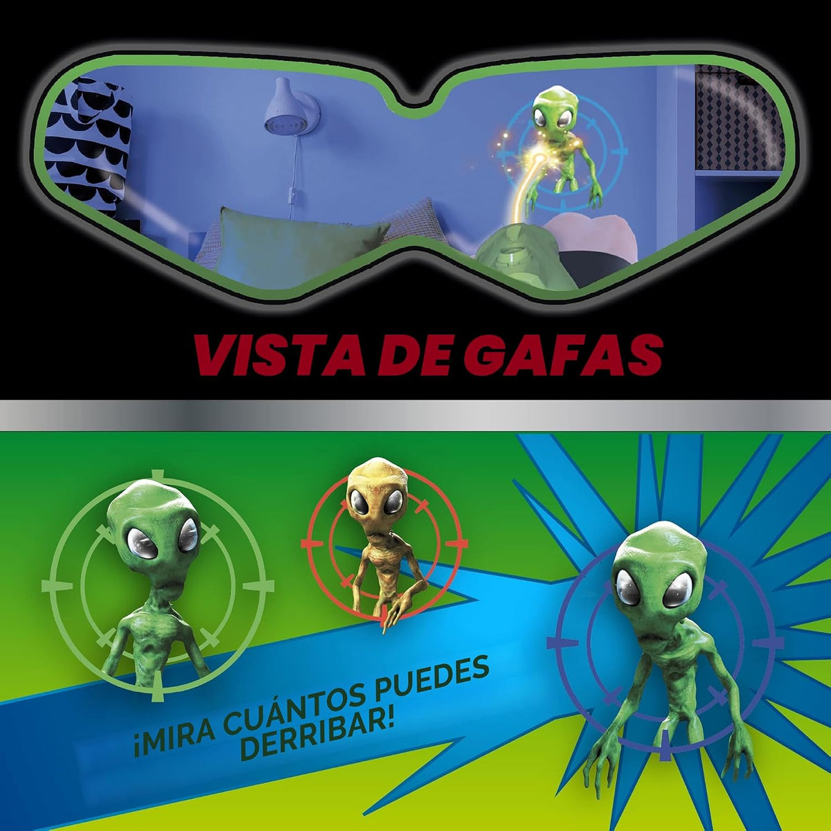 Fotorama Juego de disparos de visión alienígena, gafas y juguete de...