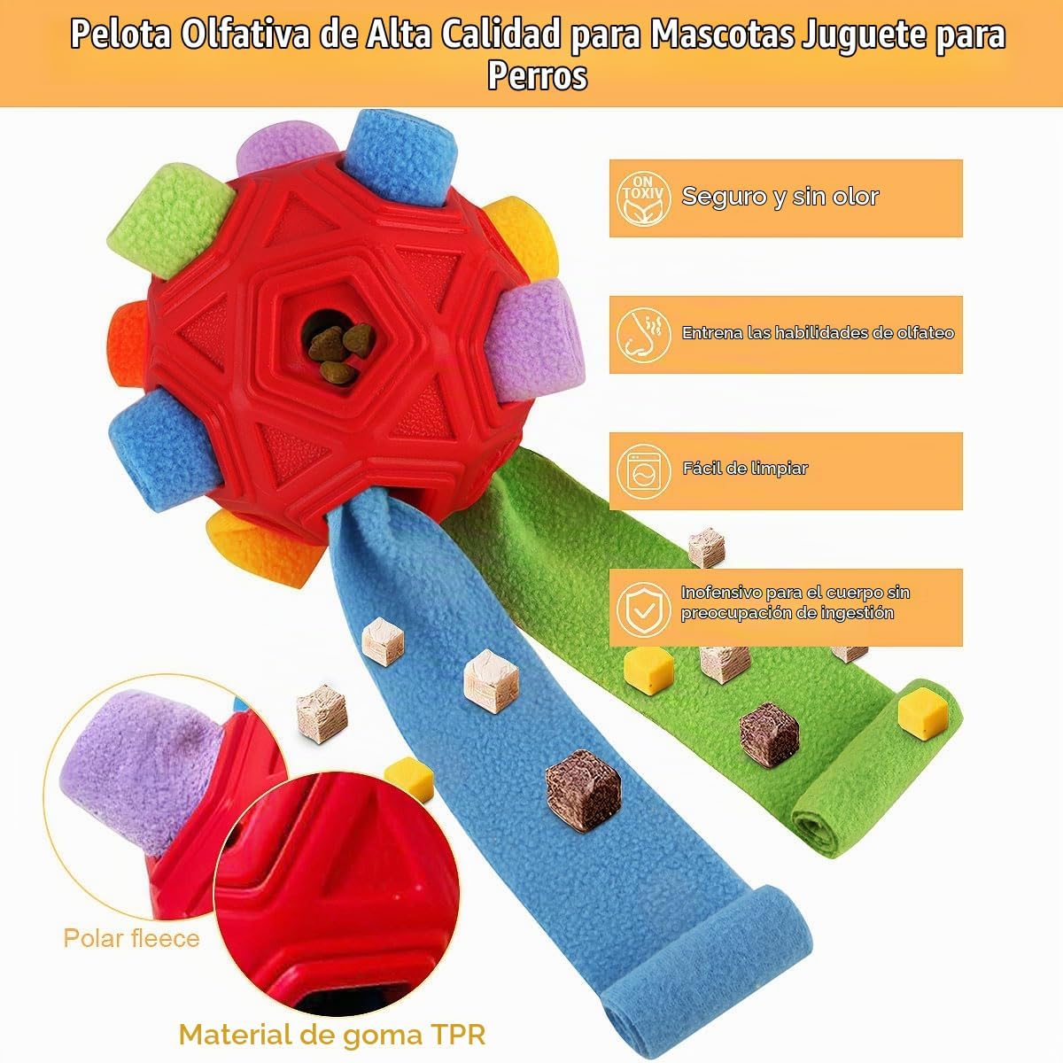 Pelota de olfateo para perros, juguetes interactivos para perros qu...