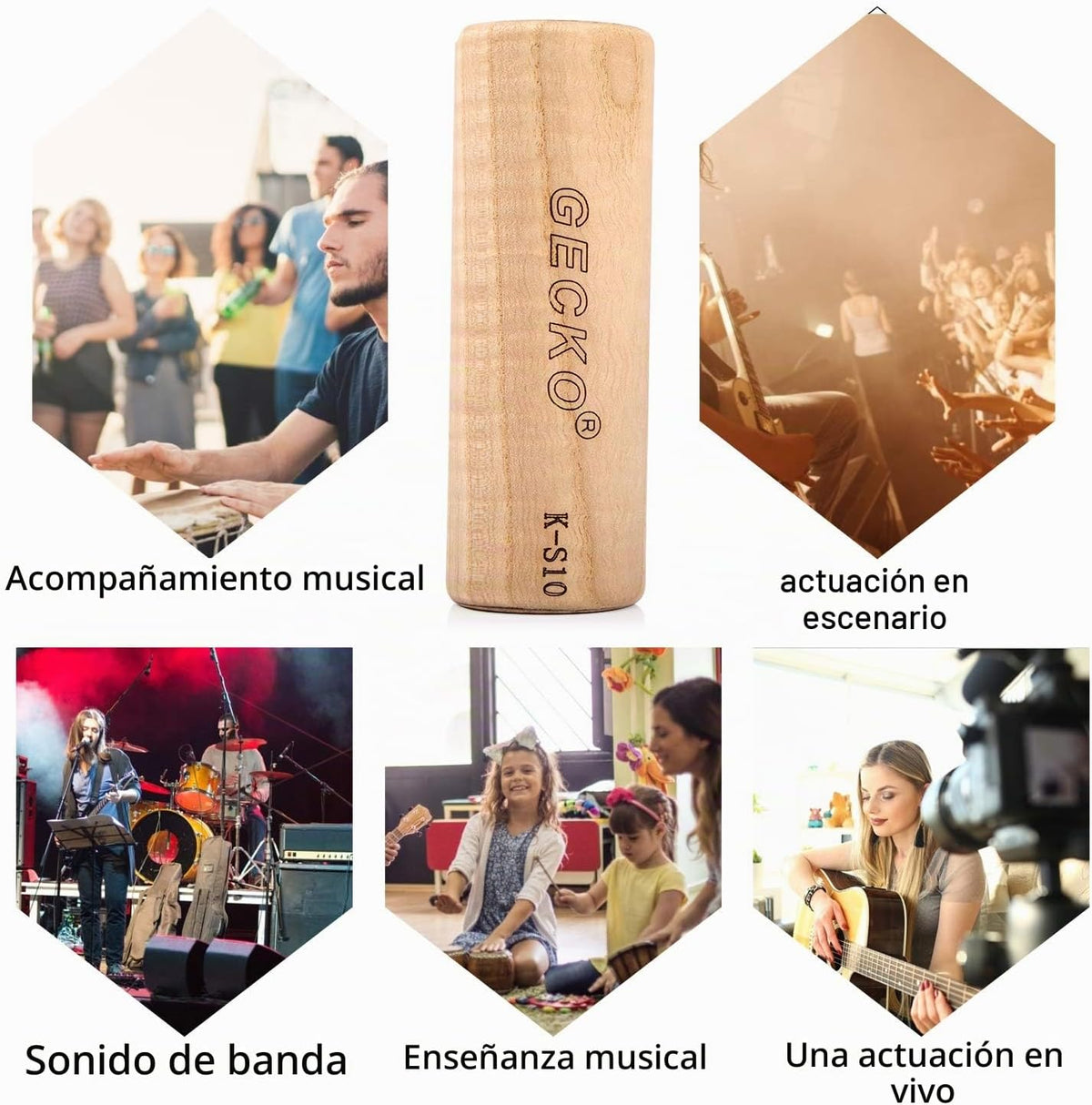 GECKO Maracas - Martillo de arena, instrumento de percusión, maraca...