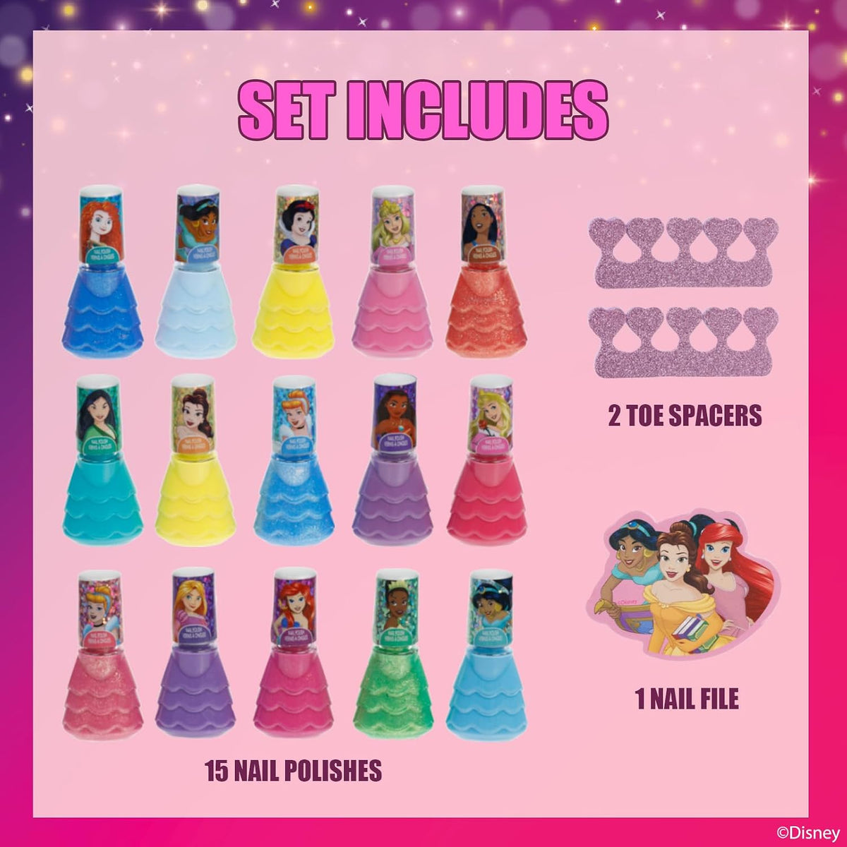 Townley Girl Disney Princess Peel-Off esmalte de uñas Set de regalo...