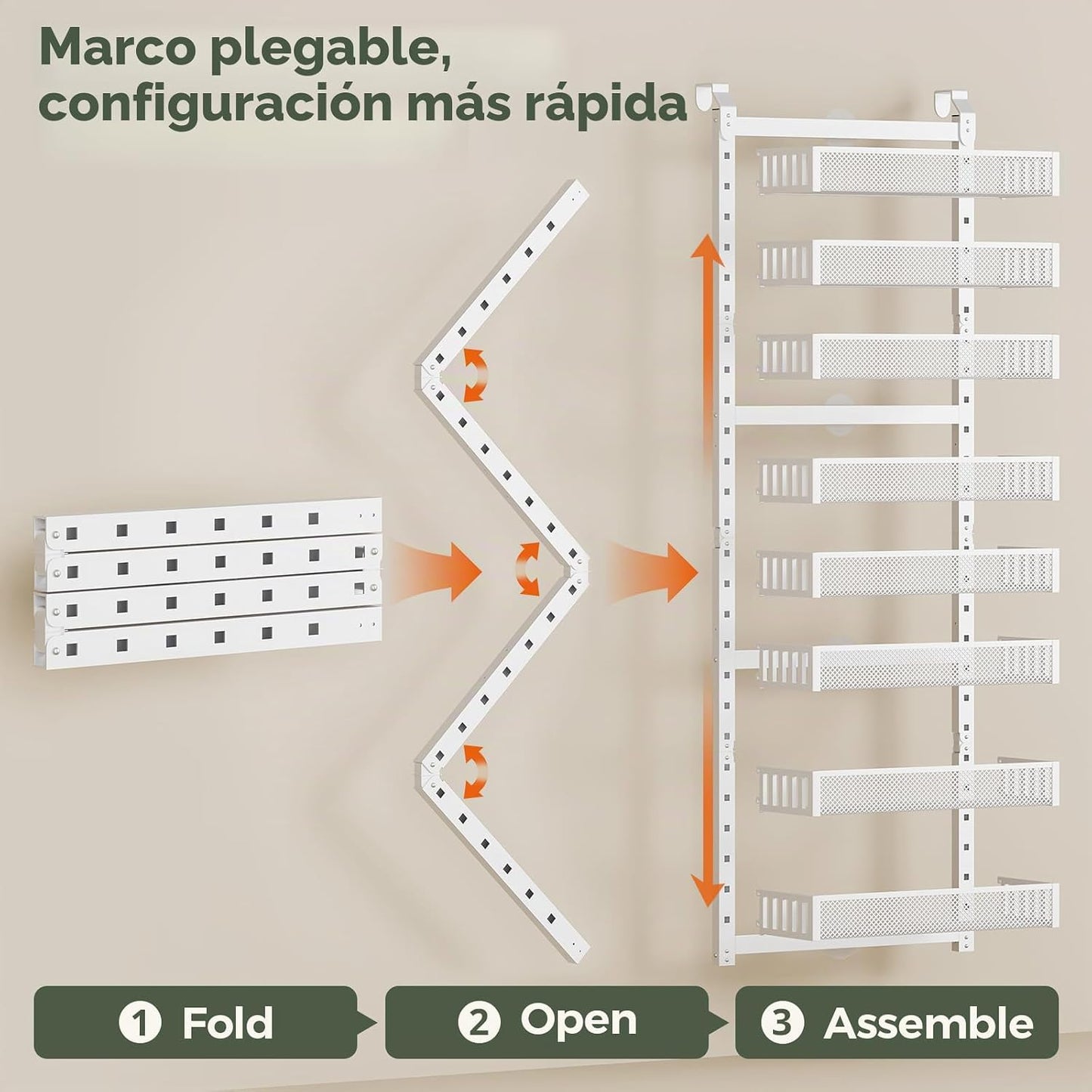 POKIPO Organizador de despensa de 8 niveles sobre la puerta, soport...