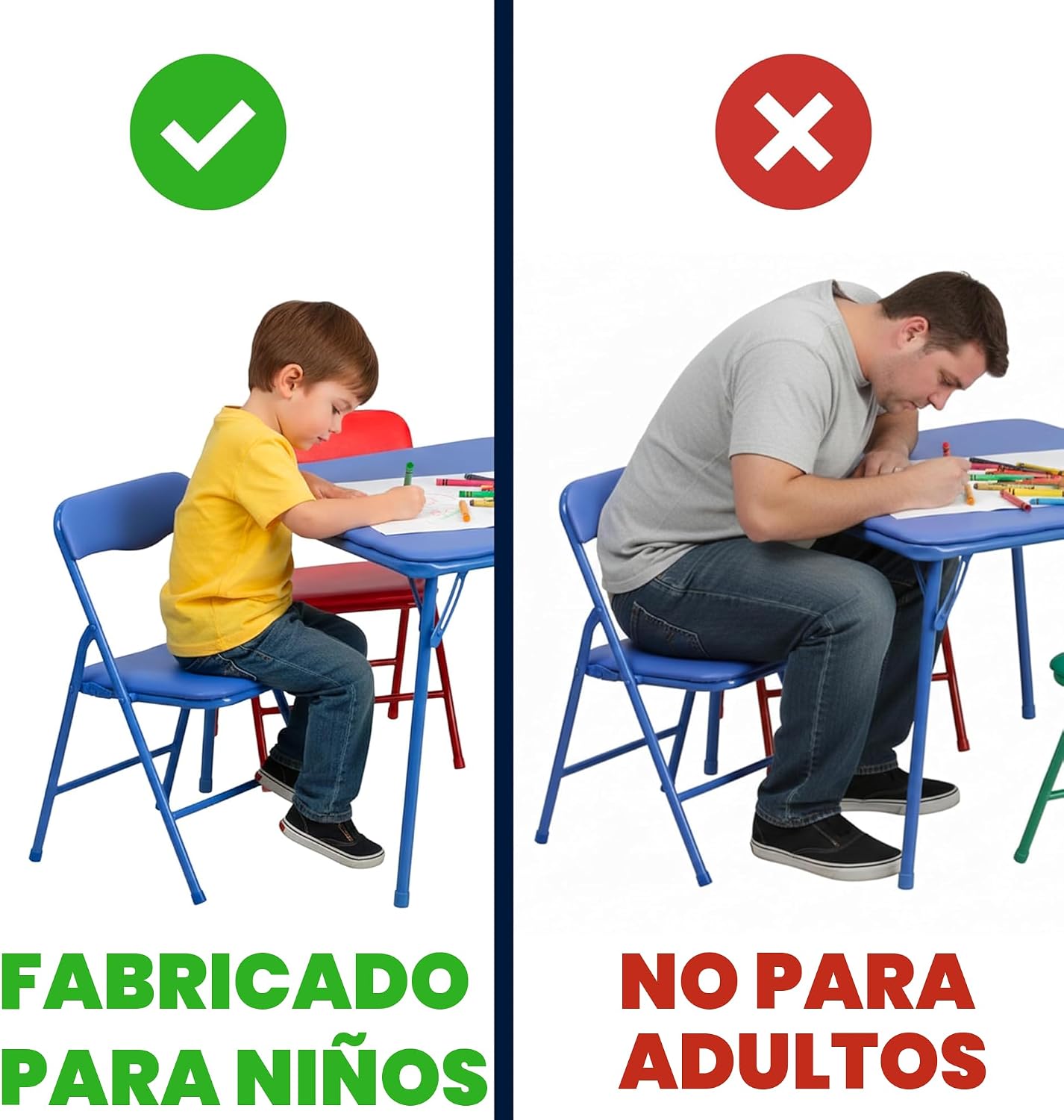Flash Furniture - Juego de mesa y sillas plegables de 5 piezas Mind...