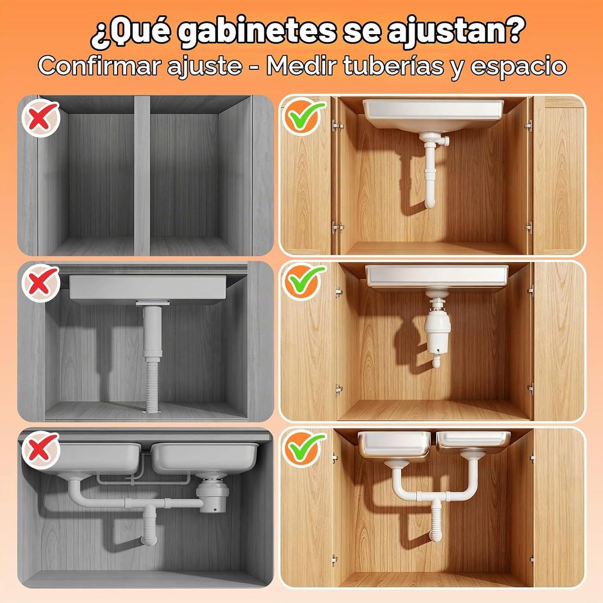 Paquete de 1 organizador expandible para debajo del fregadero: gabi...