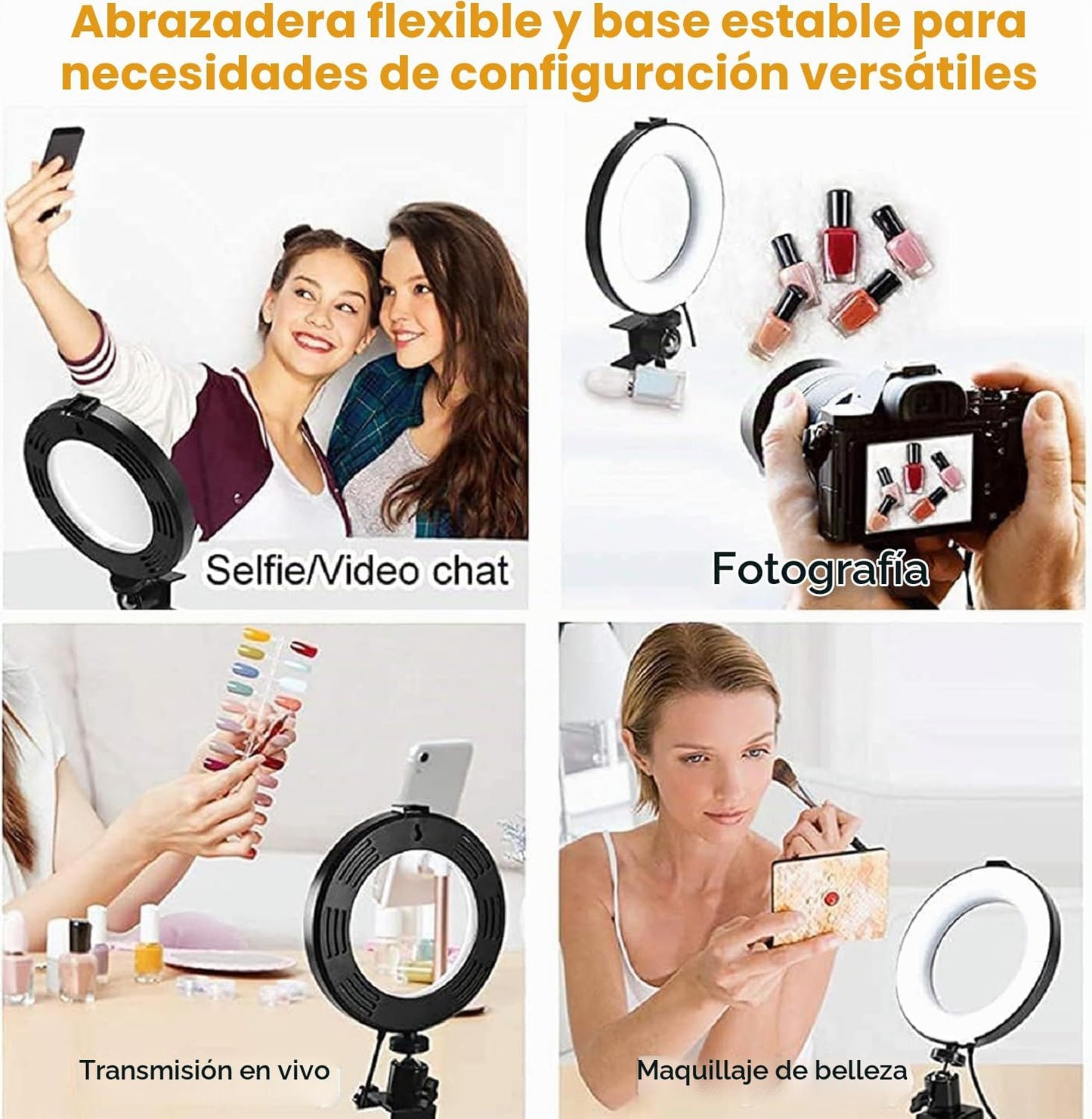 Kit de iluminación para videoconferencia, luz de anillo con clip pa...
