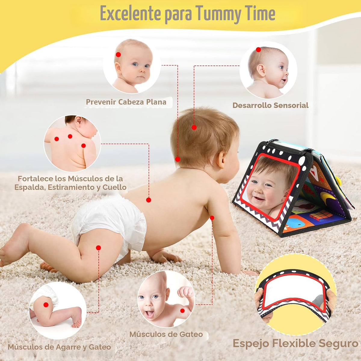 URMYWO Juego de Tiempo de Barriga - Juguetes de Alto Contraste en N...